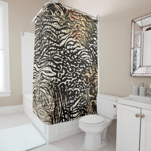Zebra Print Shower Curtain シャワーカーテン (インサイチュ)