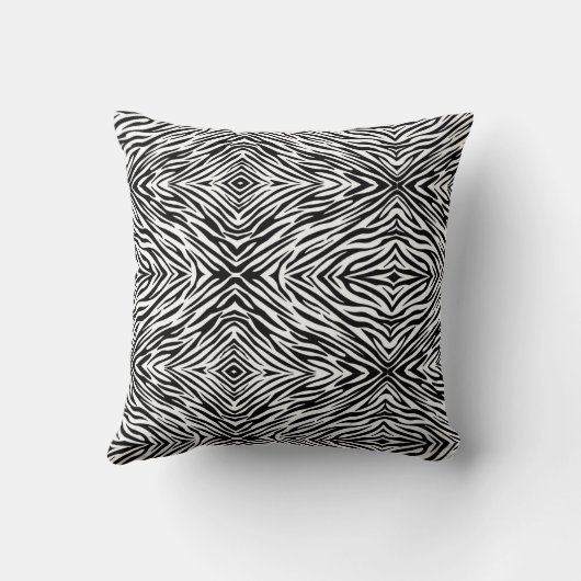 Zebra Print Throw Pillow クッション (裏面)