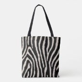 Zebra Print Tote Bag with Custom Name トートバッグ (裏面)