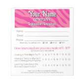 Zebra Print Vendor Leads Drawing Win Slip ノートパッド (正面)