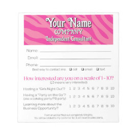 Zebra Print Vendor Leads Drawing Win Slip ノートパッド