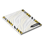 Zebra Print Yellow Mix パーソナライズされた Notepad ノートパッド (アングル)