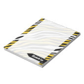 Zebra Print Yellow Mix パーソナライズされた Notepad ノートパッド (回転)