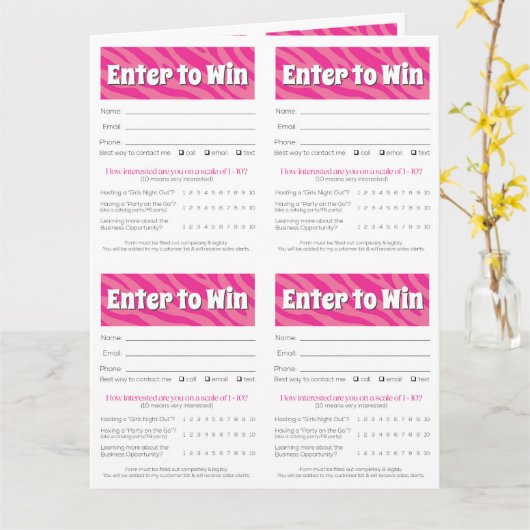 Zebra Printable Vendor Slips – Editable Download カード (黄色い花)