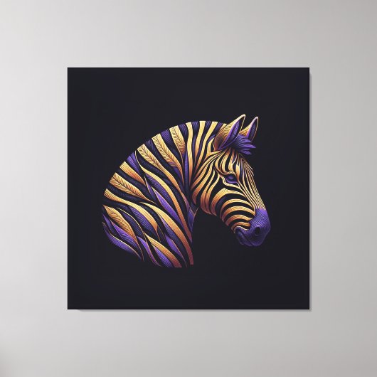 Zebra Purple キャンバスプリント (正面)