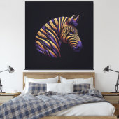 Zebra Purple キャンバスプリント (インサイチュ (寝室))