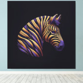 Zebra Purple キャンバスプリント (インサイチュ (ウッドフロア))