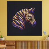 Zebra Purple キャンバスプリント (インサイチュ (リビング))