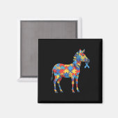 Zebra Puzzle Autism Awareness Autistic Womens Mens マグネット (正面/裏面)