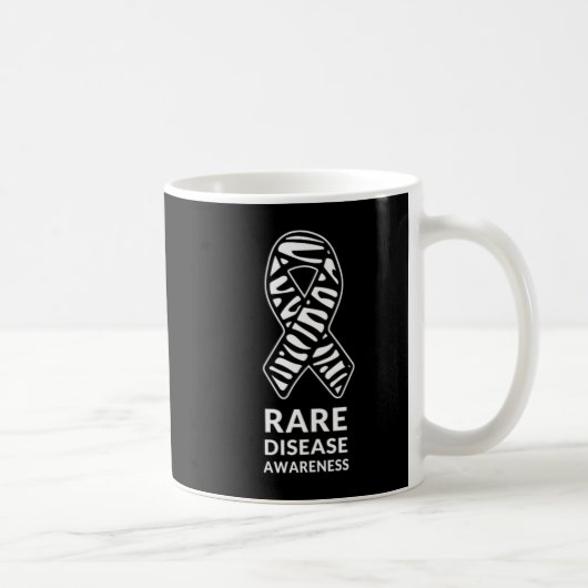 Zebra Ribbon Awareness Rare Disease Minimalist T-S コーヒーマグカップ (右)