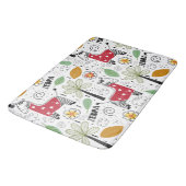 Zebra Safariをテーマにしたパームの木、花、ドードル バスマット (アングル)