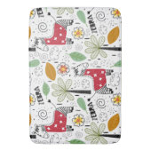 Zebra Safariをテーマにしたパームの木、花、ドードル バスマット (正面縦)