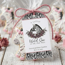 Zebra Safari Baby Shower Little Wild One Thank You ギフトタグ