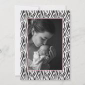 Zebra Safari Baby Shower Photo Thank You サンキューカード (裏面)