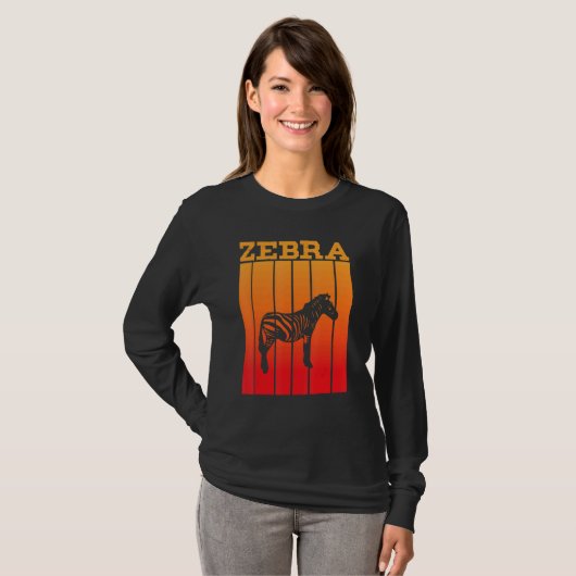Zebra Shadow Silhouette At Sunset Tシャツ (正面フル)