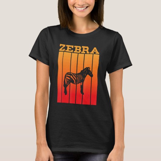 Zebra Shadow Silhouette At Sunset Tシャツ (正面)