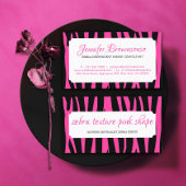 Zebra Sprinklesテクスチャピンクシェイプフレーム 名刺