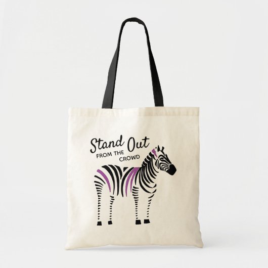 Zebra Stand Out From the Crowd Quote トートバッグ (正面)