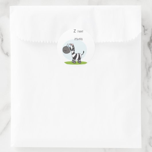 Zebra sticker ラウンドシール (バッグ)