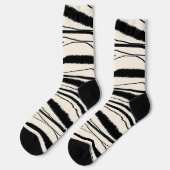 Zebra Stripe Animal Print Premium Crew Socks ソックス (左)
