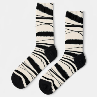 Zebra Stripe Animal Print Premium Crew Socks ソックス