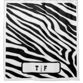 Zebra Stripe Skin Print Initial Monogram | シャワーカーテン (正面)