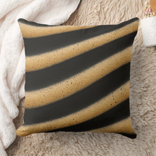 Zebra-striped espresso foam texture  クッション (ブランケット)