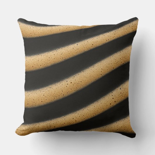 Zebra-striped espresso foam texture クッション (正面)
