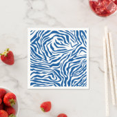 Zebra Stripes Blue And White Wild Animal Print スタンダードカクテルナプキン (インサイチュ)