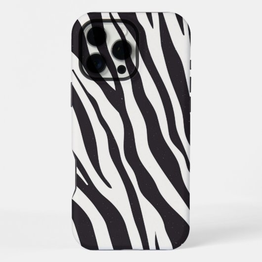 Zebra Stripes iPhone Case – Black & White Pattern iPhoneケース (裏面)