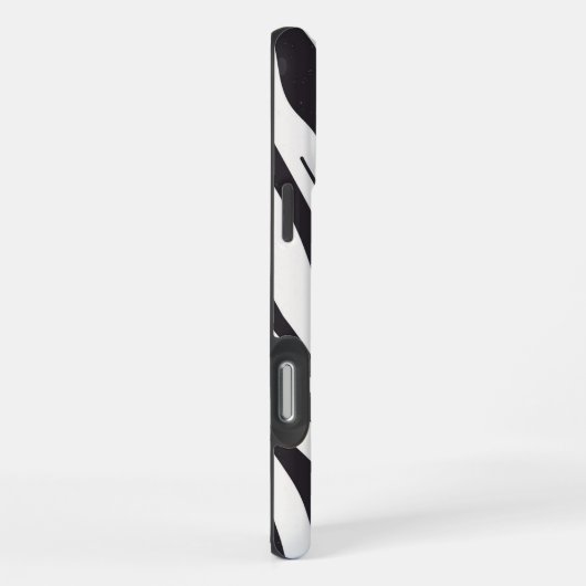 Zebra Stripes iPhone Case – Black & White Pattern iPhoneケース (右側面)