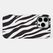 Zebra Stripes iPhone Case – Black & White Pattern iPhoneケース (裏面横)