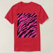 Zebra Tiger Print Pink Graphic Tシャツ (デザイン正面)