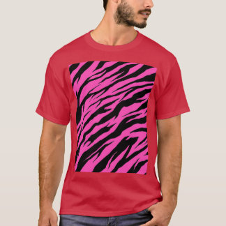 Zebra Tiger Print Pink Graphic Tシャツ