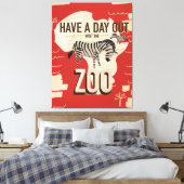 Zebra Vintage Travel Posterにアクセス。 キャンバスプリント (インサイチュ (寝室))