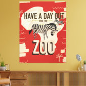 Zebra Vintage Travel Posterにアクセス。 キャンバスプリント (インサイチュ (リビング))