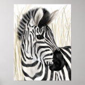 Zebra Wall Art Home Decor ポスター (正面)