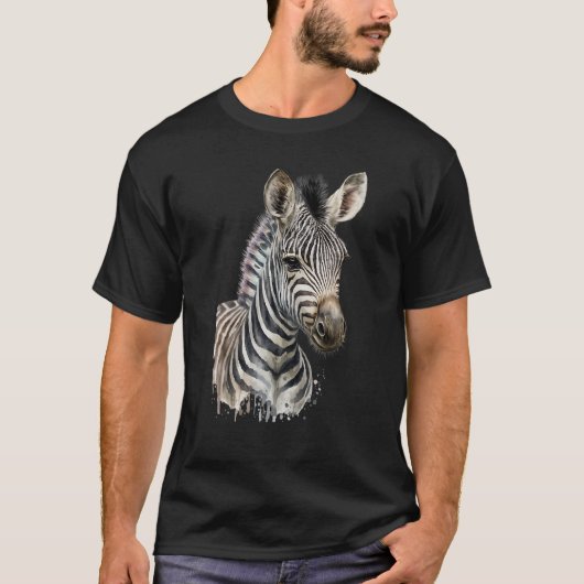 Zebra Watercolor Tシャツ (正面)