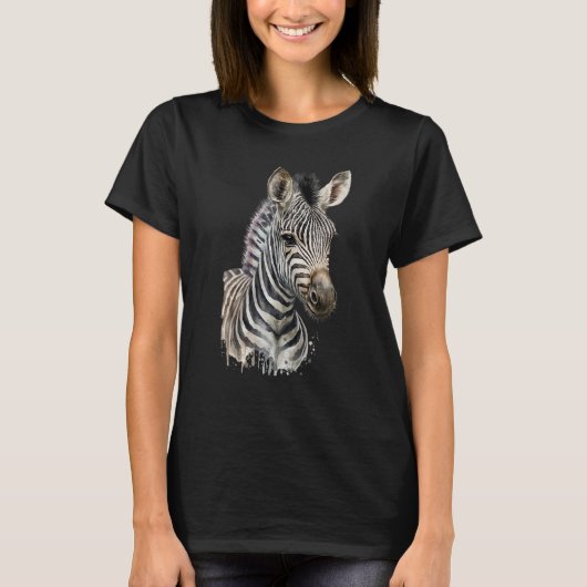 Zebra Watercolor Tシャツ (正面)