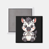 Zebra with heart women girls kids heart cute zebra マグネット (正面/裏面)