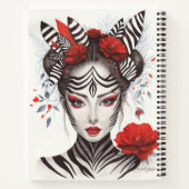 Zebra Woman – 受賞歴のあるアーポップ・アートのト ノートブック (裏面)