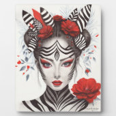 Zebra Woman – 受賞歴のあるアーポップ・アートのト フォトプラーク (正面)