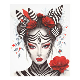 Zebra Woman – 受賞歴のあるアーポップ・アートのト フォトプリント