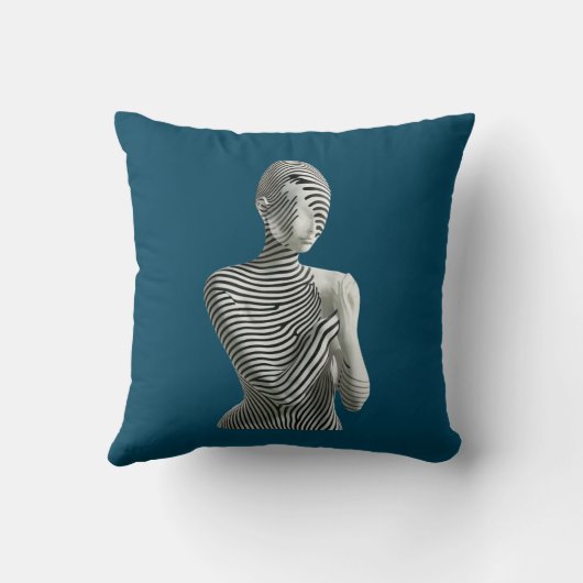 Zebra Woman Throw Pillow クッション (裏面)