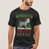 Zebra   Xmas Tree Lights Ugly Santa Zebra Christma Tシャツ (正面)