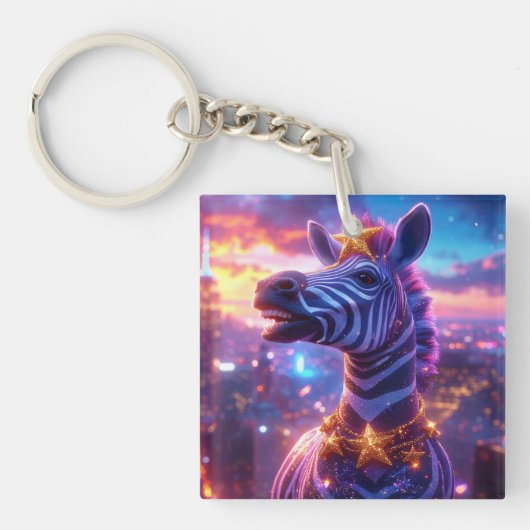 ZEBRA ZANZIBARでアストライプッドのスター キーホルダー (正面)
