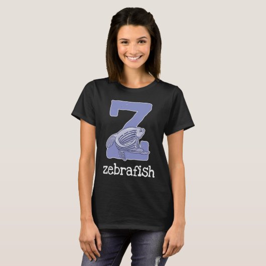 Zebrafish Alphabet Letter Fish  Kids Tシャツ (正面フル)