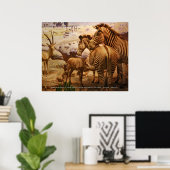 zebras at the american museum of natural history ポスター (ホームオフィス)