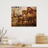 zebras at the american museum of natural history ポスター (キッチン)