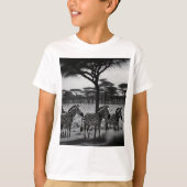 Zebras In Africa油、キッズT絵を描シャツ Tシャツ (正面)